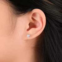 White Cubic Zirconia Sterling Silver Ball 3 Pair Earring Set