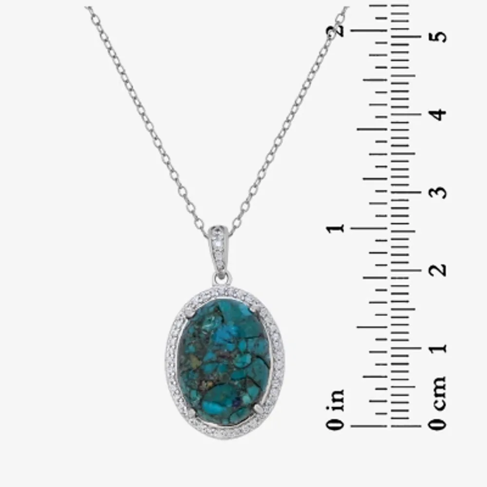 Enhanced Green Turquoise Sterling Silver 2-pc. Jewelry Set