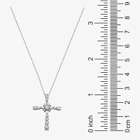 DiamonArt® Cubic Zirconia Sterling Silver Cross Pendant Necklace