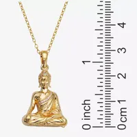 Womens 1/4 CT. T.W. Simulated Cubic Zirconia Sterling Silver Buddha Pendant Necklace