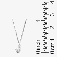 Womens 1/ CT. T.W. Cubic Zirconia Sterling Silver Round Pendant Necklace