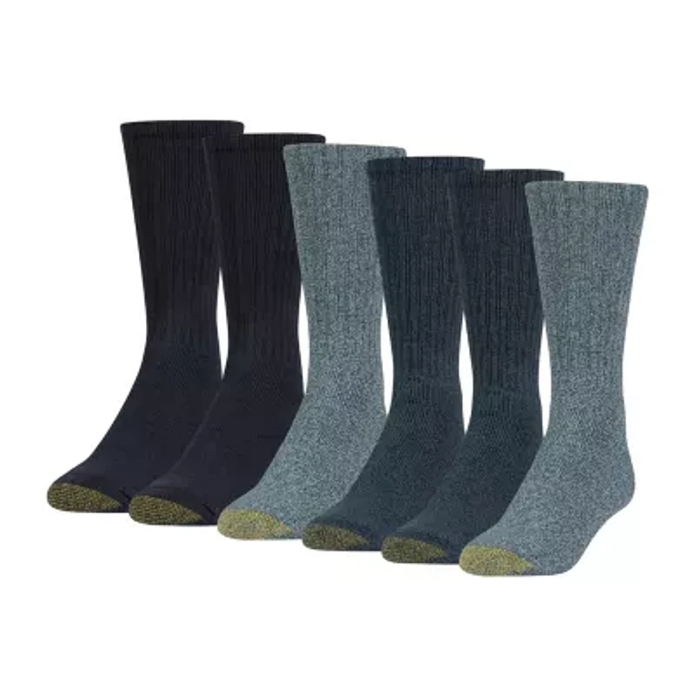 Gold Toe Harrington 6 Pair Big and Tall Crew Socks Mens