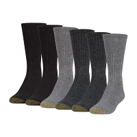 Gold Toe Harrington 6 Pair Big and Tall Crew Socks Mens