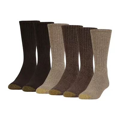 Gold Toe Harrington 6 Pair Big and Tall Crew Socks Mens
