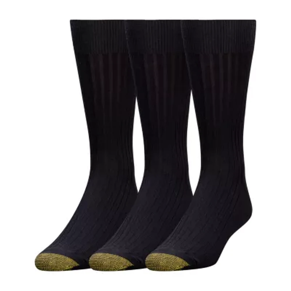 Gold Toe Canterbury Dress 3 Pair Crew Socks Mens