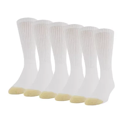 Gold Toe Athletic Sport 6 Pair Big and Tall Crew Socks Mens