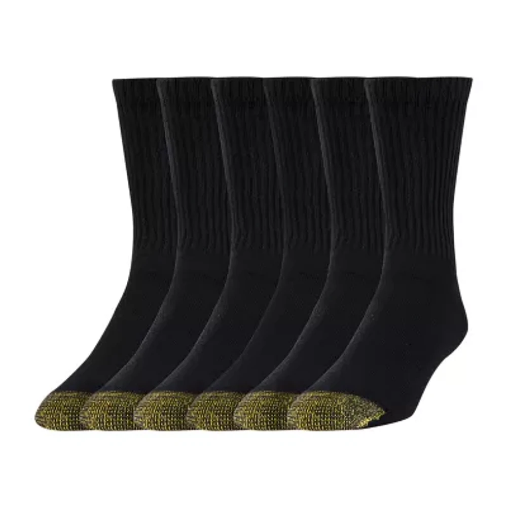 Gold Toe Athletic Sport Short 6 Pair Crew Socks Mens