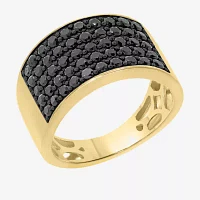 Mens 2 CT. T.W. Natural Black Diamond 14K Gold Over Silver Fashion Ring