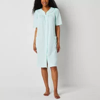 Adonna Womens Waffle Short Sleeve Knee Length Robe