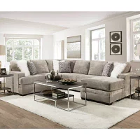 Jodye 3 Piece Chenille Sectional With Ottoman