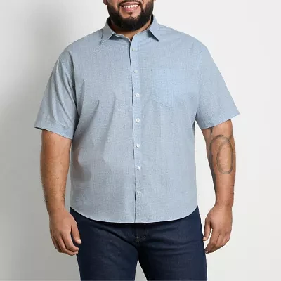 Van Heusen Big and Tall Mens Classic Fit Short Sleeve Button-Down Shirt