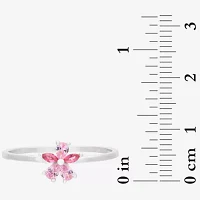 Itsy Bitsy Cubic Zirconia Sterling Silver Flower Band