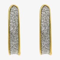 Silver Treasures Womens 14K Gold Over Silver 16.1mm Hoop Earrings