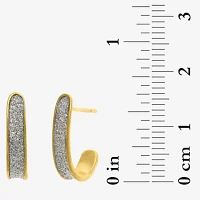 Silver Treasures Womens 14K Gold Over Silver 16.1mm Hoop Earrings