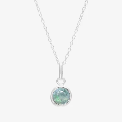 Itsy Bitsy Birthstone Crystal Sterling Silver 18 Inch Cable Pendant Necklace