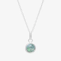 Itsy Bitsy Birthstone Crystal Sterling Silver 18 Inch Cable Pendant Necklace