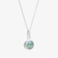 Itsy Bitsy Birthstone Crystal Sterling Silver 18 Inch Cable Pendant Necklace