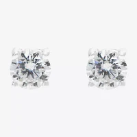 Silver Treasures Sterling Silver 3 Pair Cubic Zirconia Knot Earring Set