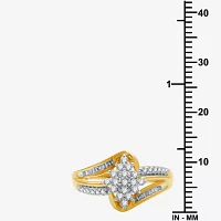 Womens 1/3 CT. T.W. Natural White Diamond 10K Gold Cluster Cocktail Ring