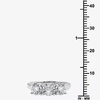 (H-I / SI2-I1) Womens 1 CT. T.W. Lab Grown White Diamond Round 3-Stone 10K Gold Engagement Ring