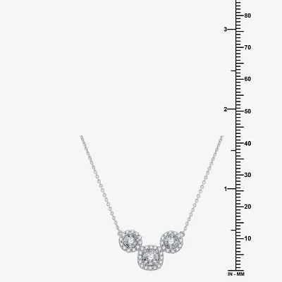 Womens 1/2 CT. T.W. Lab Grown White Diamond Sterling Silver Round Pendant Necklace