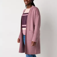 Liz Claiborne Womens Long Sleeve Open Front Cardigan