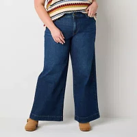 a.n.a Womens High Rise Wide Leg Jean