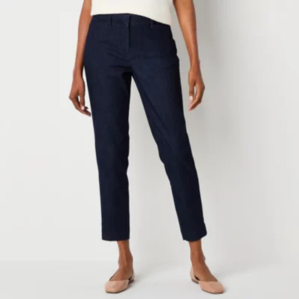 Liz Claiborne Emma Womens Mid Rise Straight Leg Jean