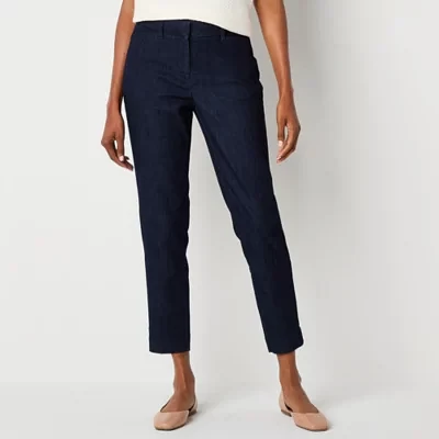 Liz Claiborne Tall Emma Womens Mid Rise Straight Leg Jean