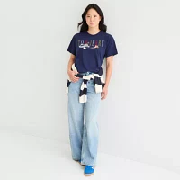 Juniors Womens Crew Neck Short Sleeve Tom and Jerry Graphic T-Shirt