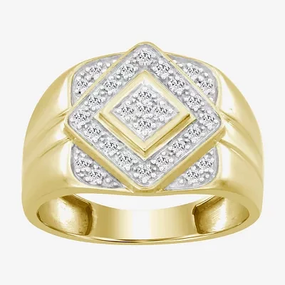 Mens CT. T.W. Natural White Diamond 10K Gold Fashion Ring