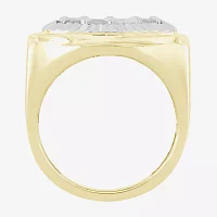 Mens 1/4 CT. T.W. Natural White Diamond 10K Two Tone Gold Fashion Ring