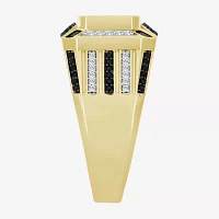 Mens 1 CT. T.W. Natural Black Diamond 10K Gold Fashion Ring