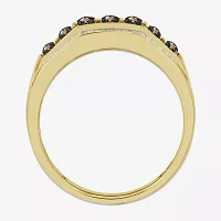 Mens 1 CT. T.W. Natural Champagne Diamond 10K Gold Fashion Ring