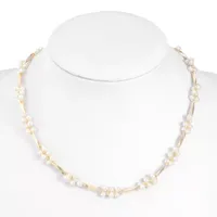 Monet Jewelry Simulated Pearl Inch Cable Collar Necklace