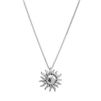 Forever Inspired Womens Sterling Silver Sun Pendant Necklace