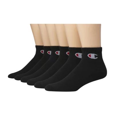 Champion 6 Pair Quarter Ankle Socks Mens