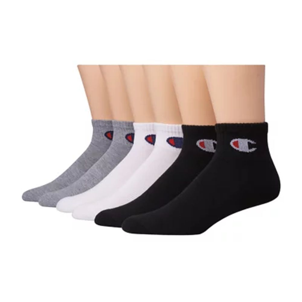 Champion 6 Pair Quarter Ankle Socks Mens