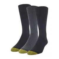 Gold Toe Nantucket Dress 3 Pair Crew Socks Mens