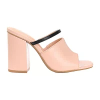 Journee Collection Womens Heiddy Open Toe Block Heel Pumps