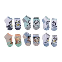 Toddler Boys 6 Pair Bluey Quarter Ankle Socks