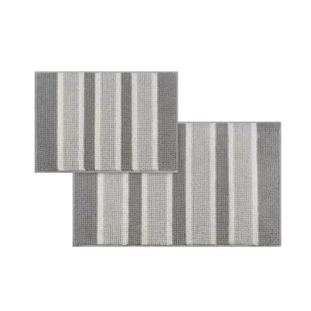 Truly Calm HeiQ AntiMicrobial Memory Foam Bath Rugs- Set of 2