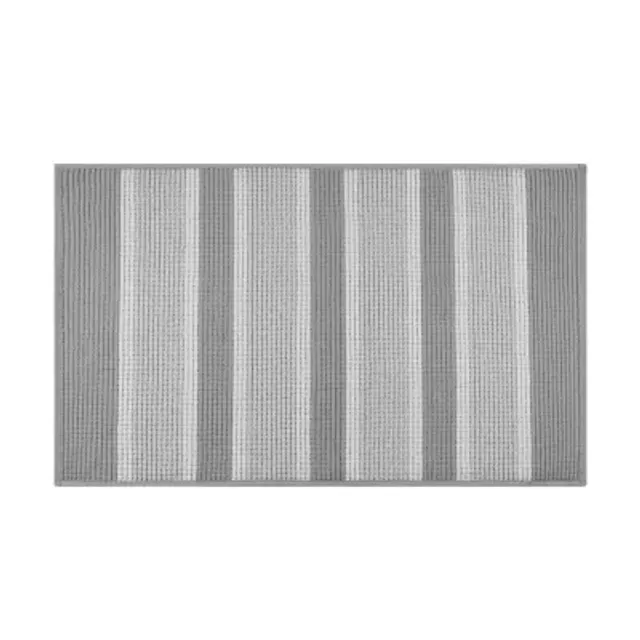 17 x 24 Griffie Collection Blue & Gray 100% Polyester Rectangle Bath Rug  - Better Trends