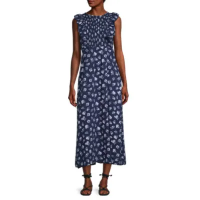 St. John's Bay Sleeveless Plaid Maxi Dress