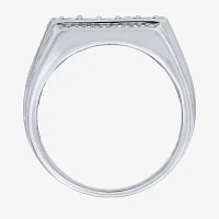 Mens 1/ CT. T.W. Natural Diamond Sterling Silver Fashion Ring