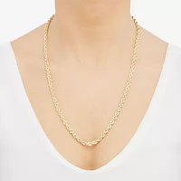 10K Yellow Gold 24" Hollow Rope Chain Necklace