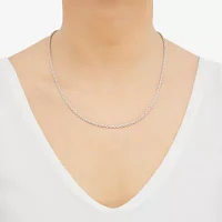 14K White Gold  2.5mm Hollow Rope Chain Necklace