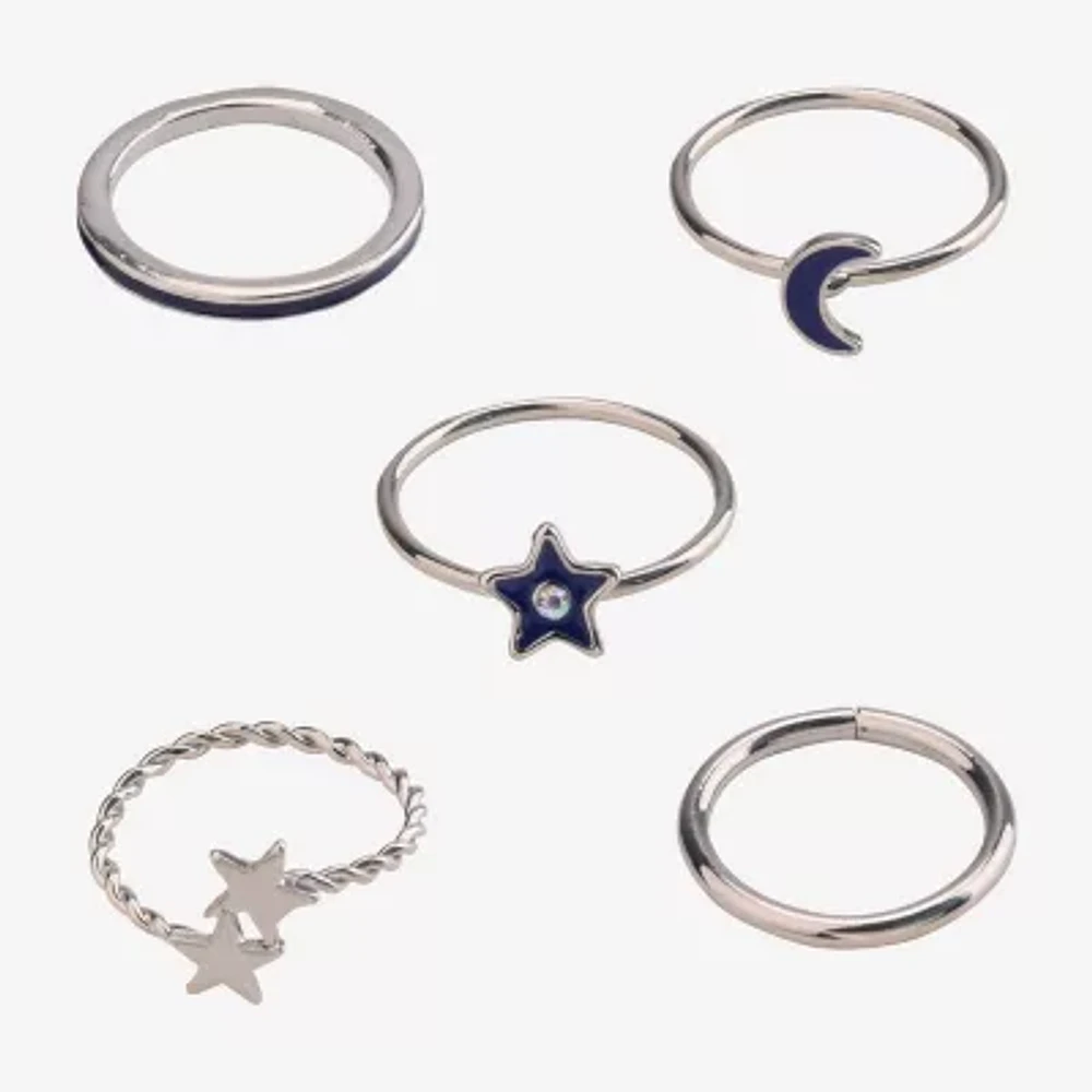 Arizona Silver Tone 5-pc. Moon Star Ring Sets