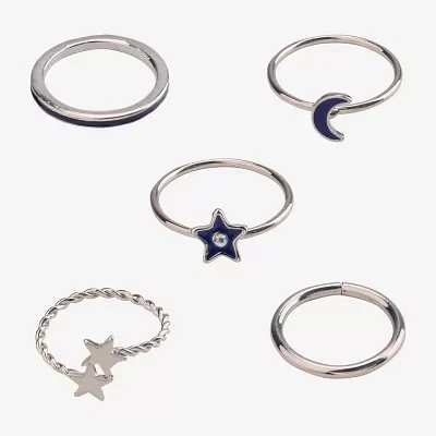 Arizona Silver Tone 5-pc. Moon Star Ring Sets