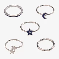 Arizona Silver Tone 5-pc. Moon Star Ring Sets